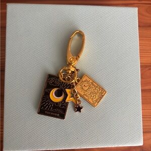 Gold Tarot Card Keychain Bag Charm